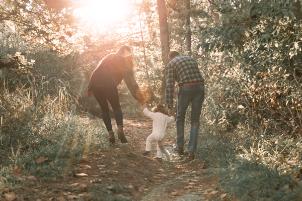 Family walking in nature lifestyle photo
