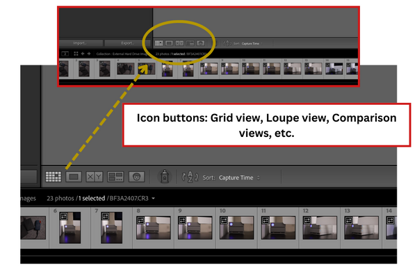 Icon Buttons in Lightroom