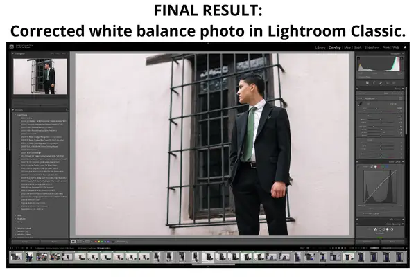 Corrected White Balance image in Lightroom Classic