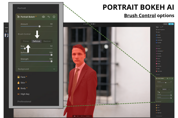 Portrait AI Brush tools