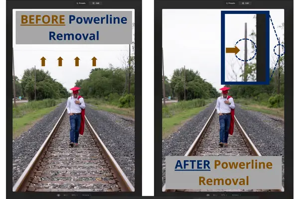 Removing Power Lines in Luminar Neo