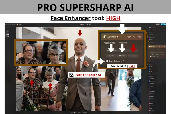 The high level in Luminar Neo's Face Enhancer tool