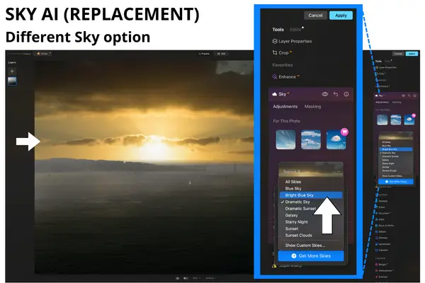 Sky AI Replacement Luminar Neo