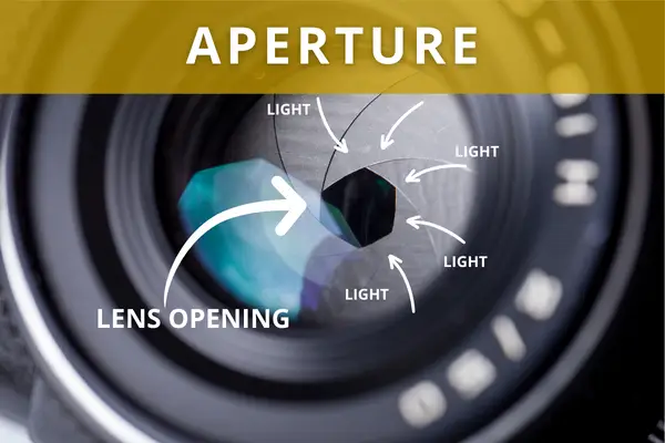 The aperture in a camera lens