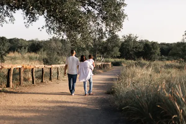 Family Maternity Photo Idea With Walking Shot