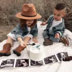 Gender Reveal Baby Announcement Photo Session With Cake
