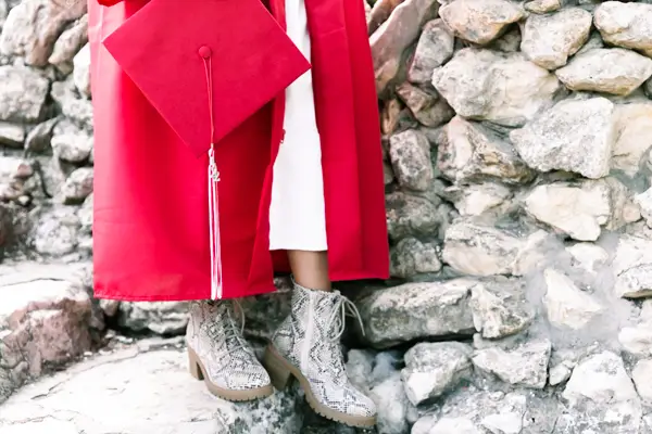 Senior Grad Girl Boots Cap Photo Pose Idea