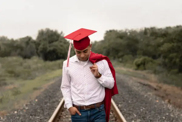 Senior Grad Walking Photo Pose
