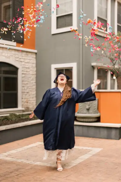 Senior Graduate With Confetti Photo Pose Idea