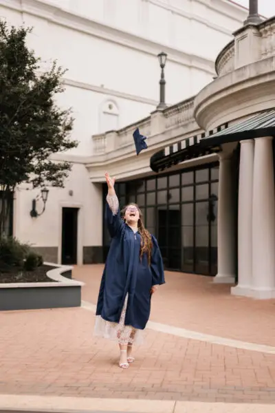 Throwing Cap Up In Air Senior Photo